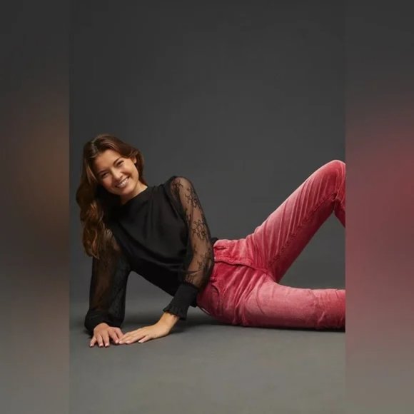 Anthropologie Pilcro Mid-Rise Slim Boyfriend Cropped Corduroy Jeans - Picture 3 of 4